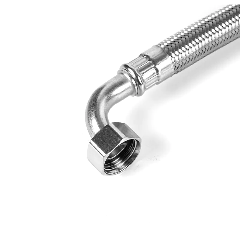 Flexibele roestvrijstalen connector met elleboogfitting